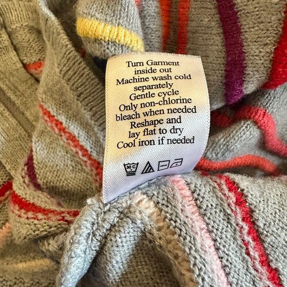 Coldwater Creek Gray Multicolor Wave Zip Up Cardigan Sweater Size 1X - Picture 7 of 7